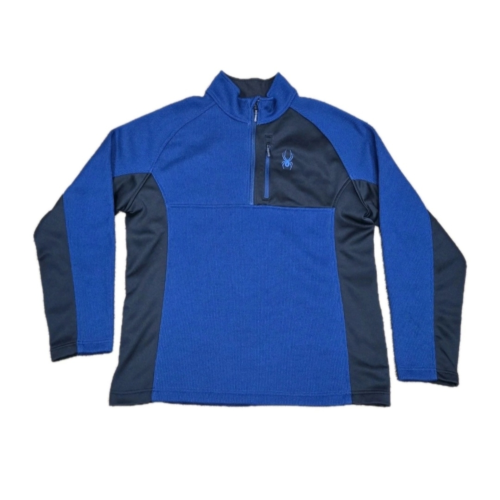 Spider Half Zip Sweater Gait Knit Pullover Jacket Blue/Black Mens Size XLarge